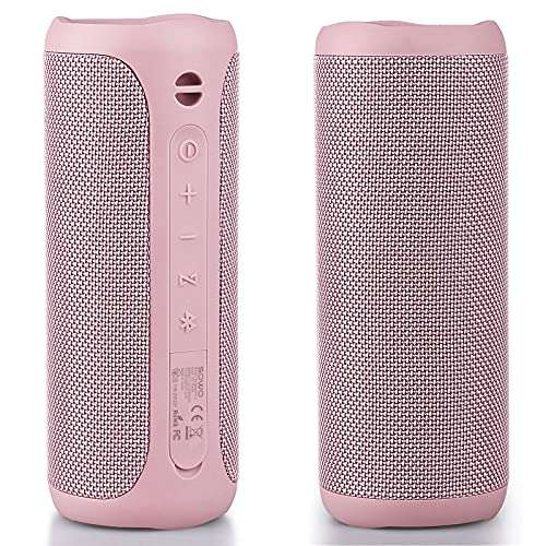 Altavoz Bluetooth, IPX7 impermeable, portátil, inalámbrico, 25 W de sonido,  tecnología Bassboom color rosado 