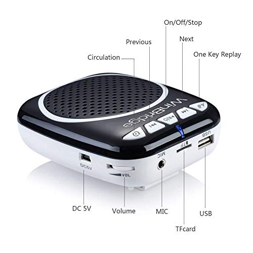 Amplificador de voz Bluetooth, amplificador de micrófono inalámbrico de 25  W, sistema de sonido portátil con micrófono, batería de litio recargable de