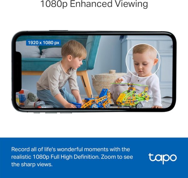 Tapo by TP-Link 1080P Cámara de seguridad para interior con detección de movimiento - audio de 2 vías y visión nocturna - Imagen 3