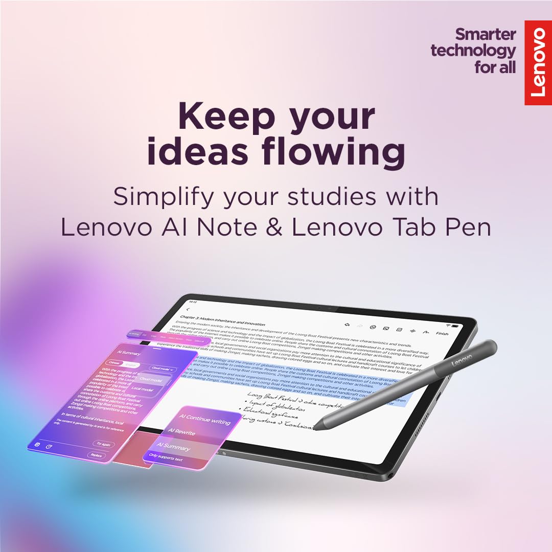 Lenovo Idea Tab - Pantalla táctil IPS de 11" 2.5K - 90Hz - 4 GB de memoria - 128 GB de almacenamiento- Lenovo Tab Lápiz y Funda - Imagen 2