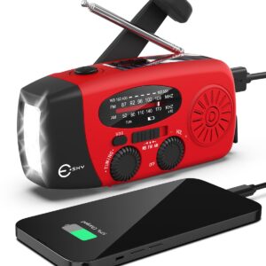 Radio de manivela de emergencia de 7400 mWh con linterna LED de 3