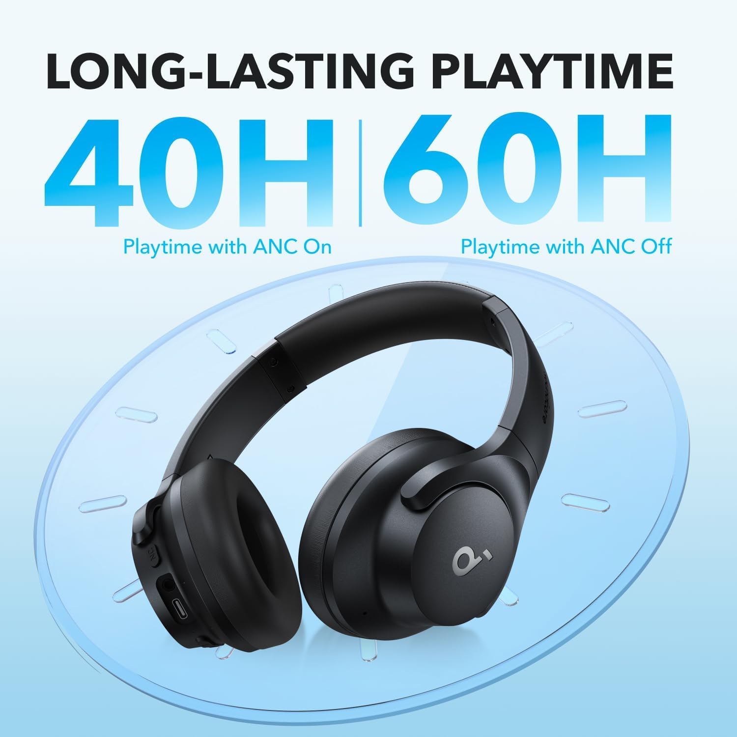 Soundcore by Anker Q20i Auriculares híbridos con cancelación activa de ruido colo negro - Imagen 5