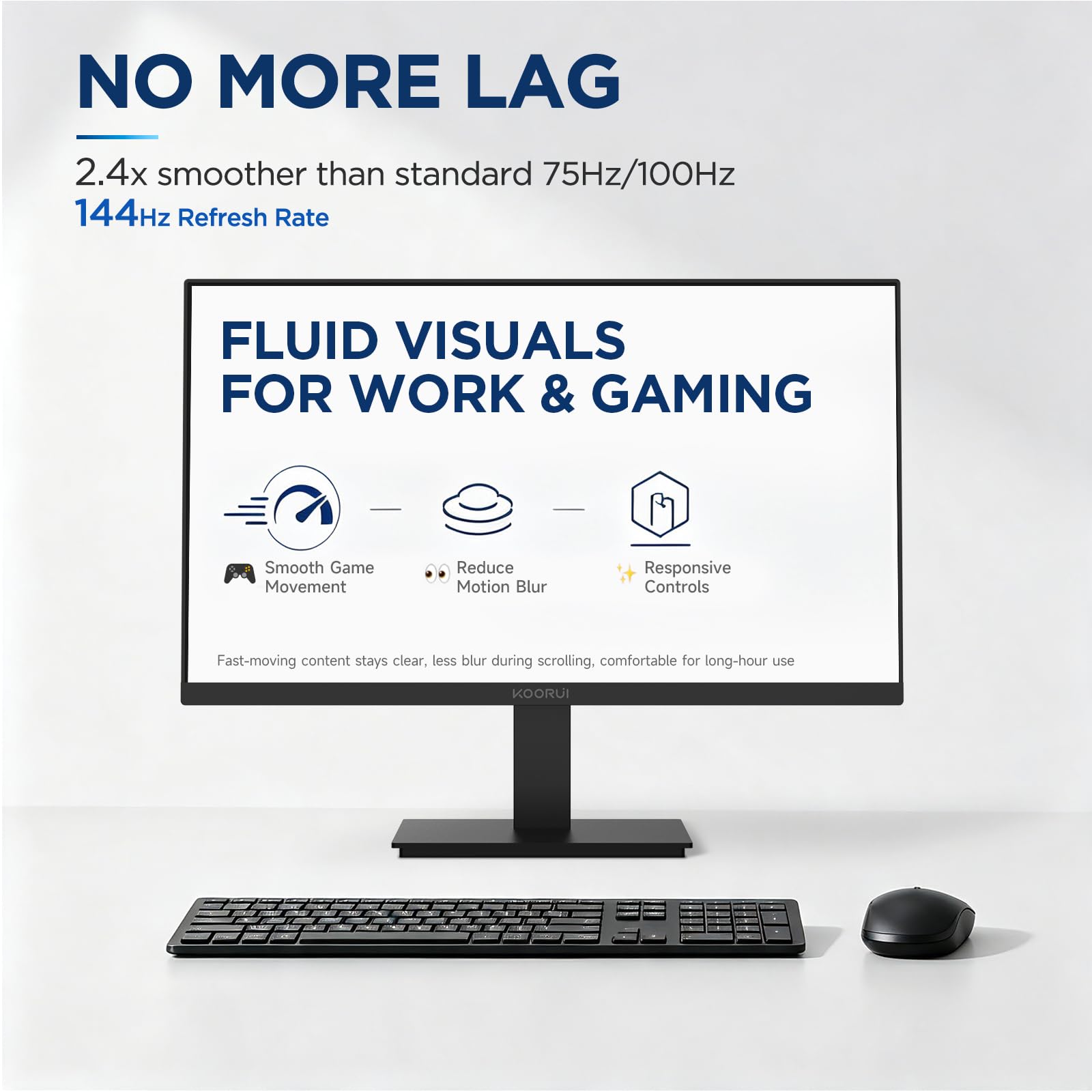 KOORUI 24 inch Computer Monitor, 144Hz FHD VA for Study, Work & Play - Imagen 3