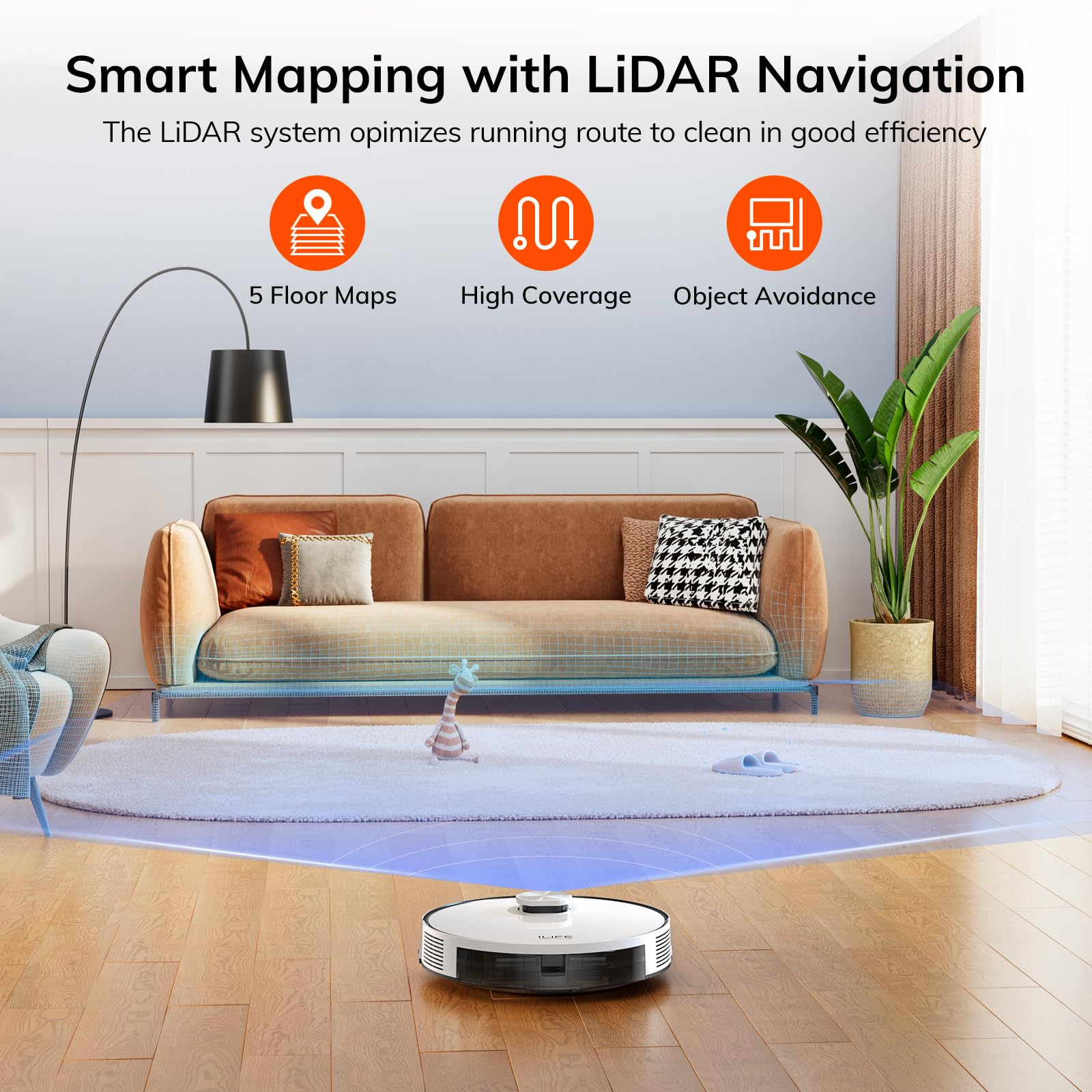 ILIFE Robot Aspiradora A30s succión máxima de 10000 Pa Navegación LiDAR - Imagen 3