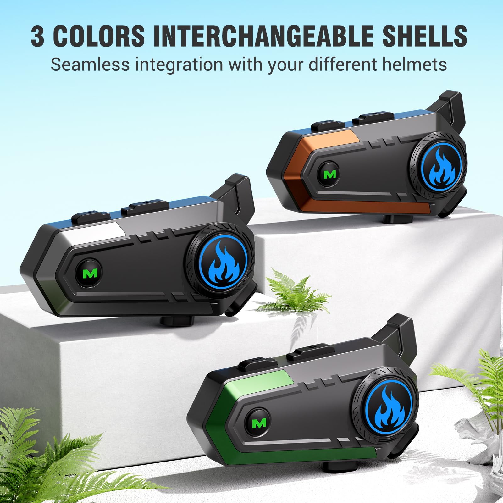 TOUCH TWO C9 Auriculares Bluetooth Multifuncionales para Casco de Motocicleta - Imagen 2