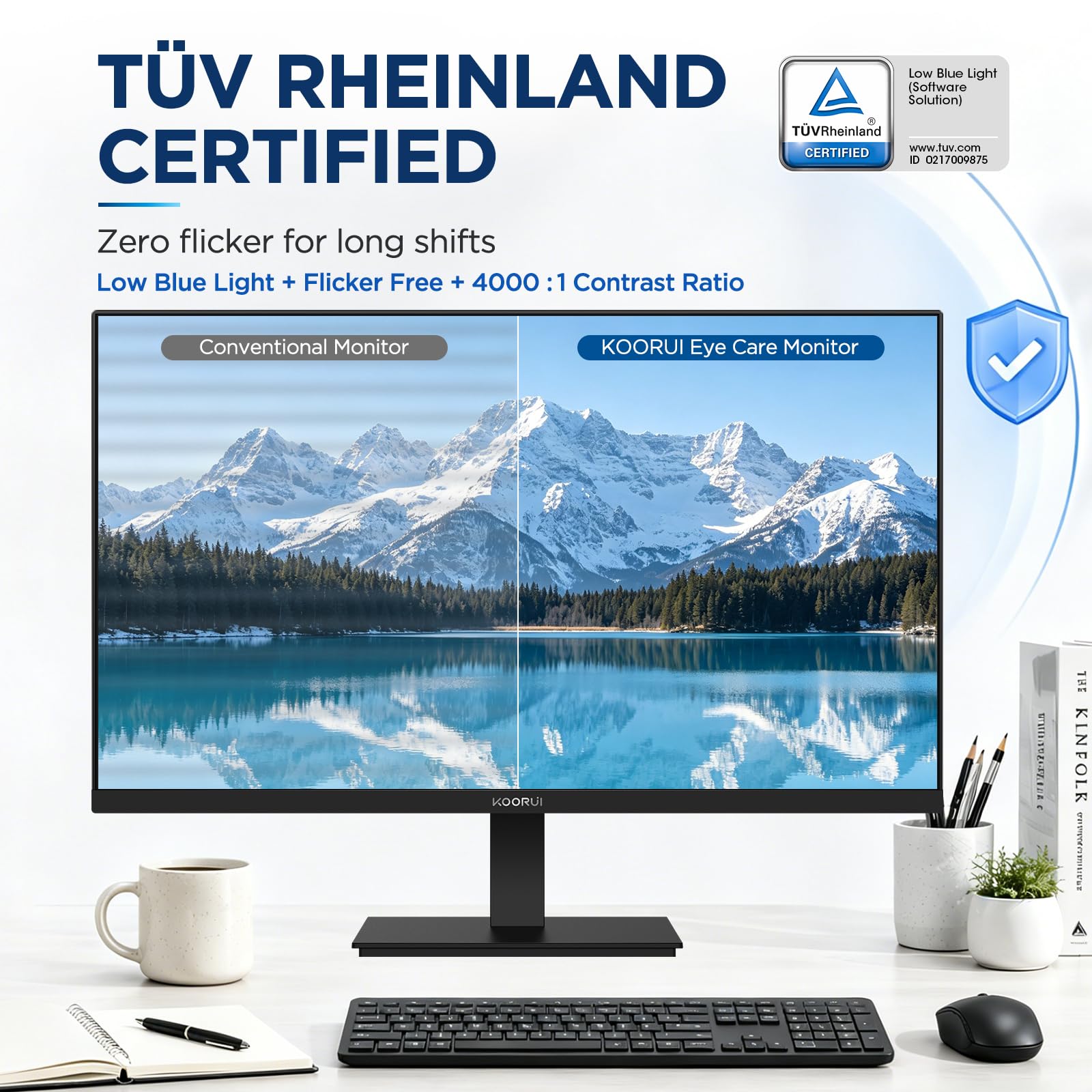 KOORUI 24 inch Computer Monitor, 144Hz FHD VA for Study, Work & Play - Imagen 6