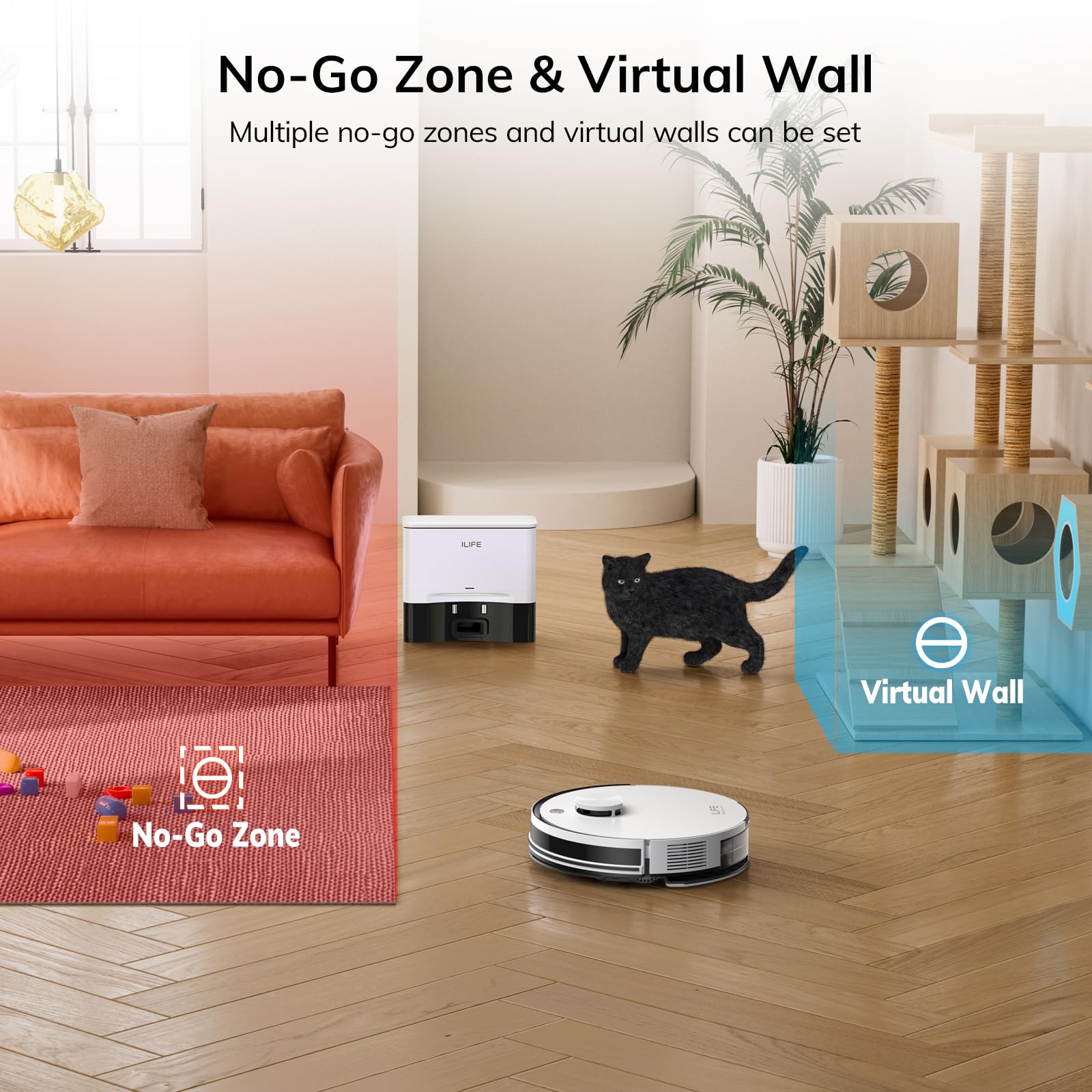 ILIFE A30 Pro Robot Aspiradora y Trapeadora, Estación de Vaciado Automático para 60 Días, Succión de 5000 Pa, Navegación LiDAR - Imagen 5