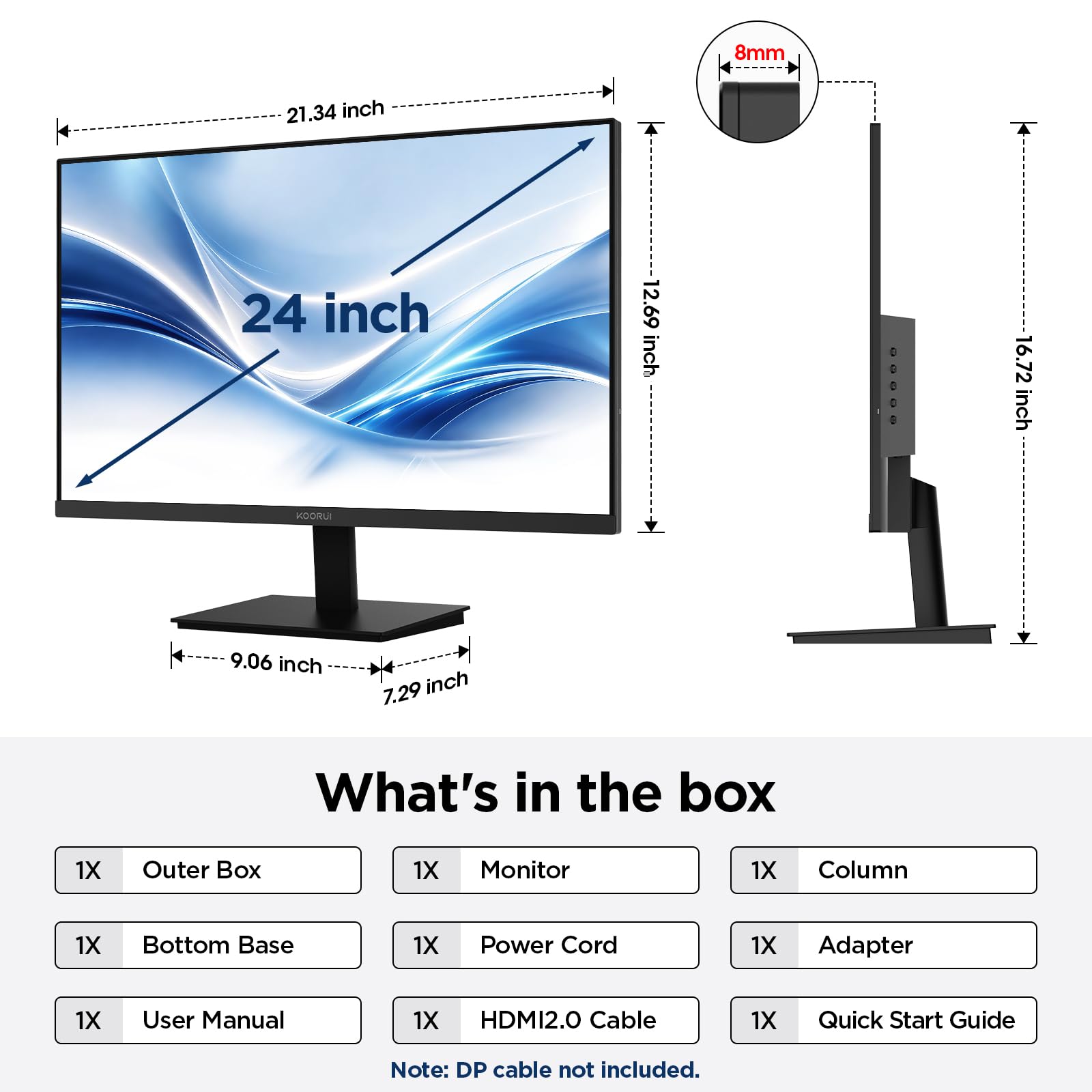 KOORUI 24 inch Computer Monitor, 144Hz FHD VA for Study, Work & Play - Imagen 11