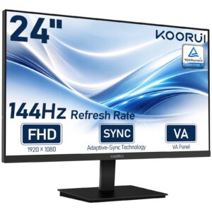 KOORUI 24 inch Computer Monitor, 144Hz FHD VA for Study, Work & Play