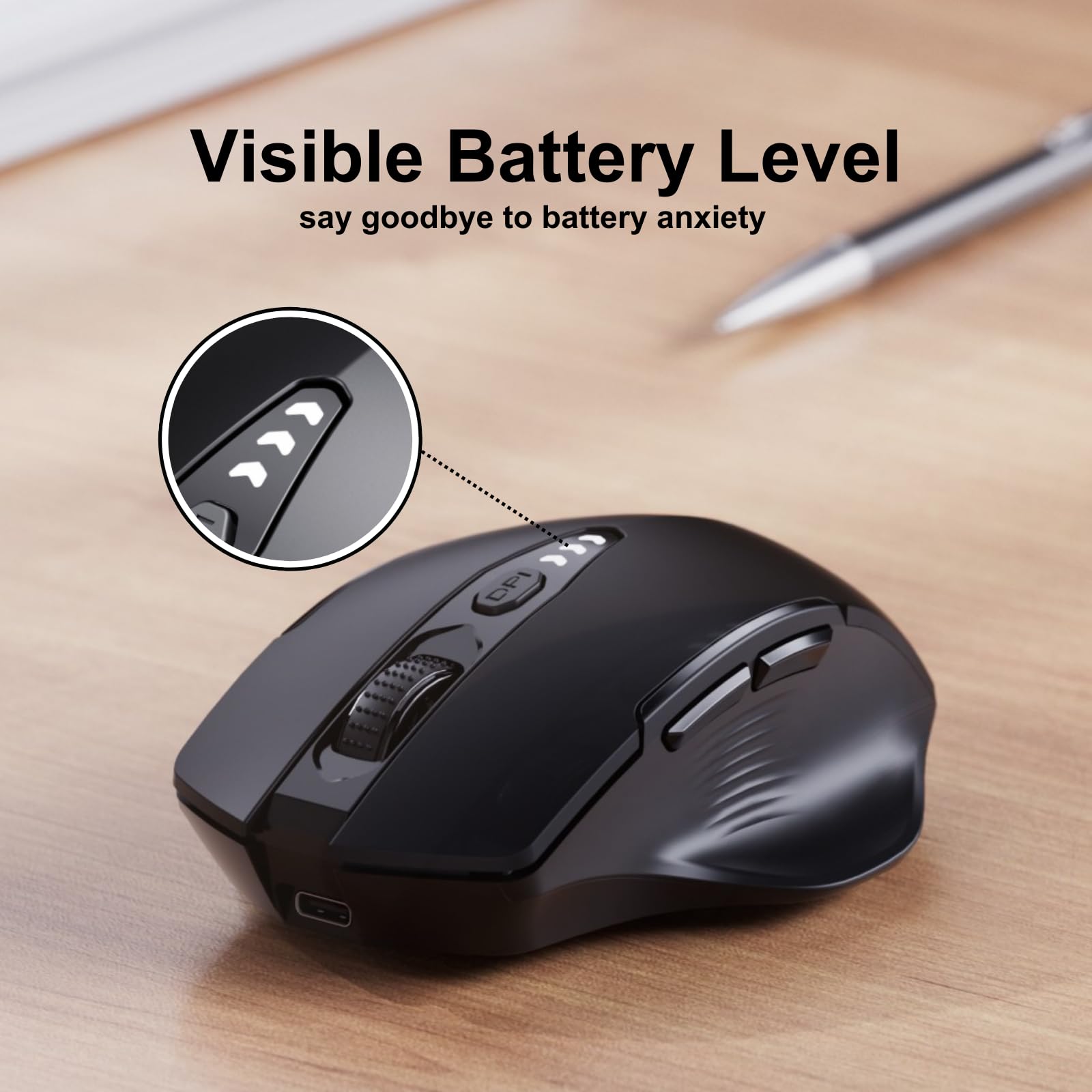 Uineer Ratón inalámbrico recargable de 2.4 GHz - Imagen 2