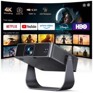Mini proyector inteligente con WiFi y Bluetooth ultradelgado compatible con 4K