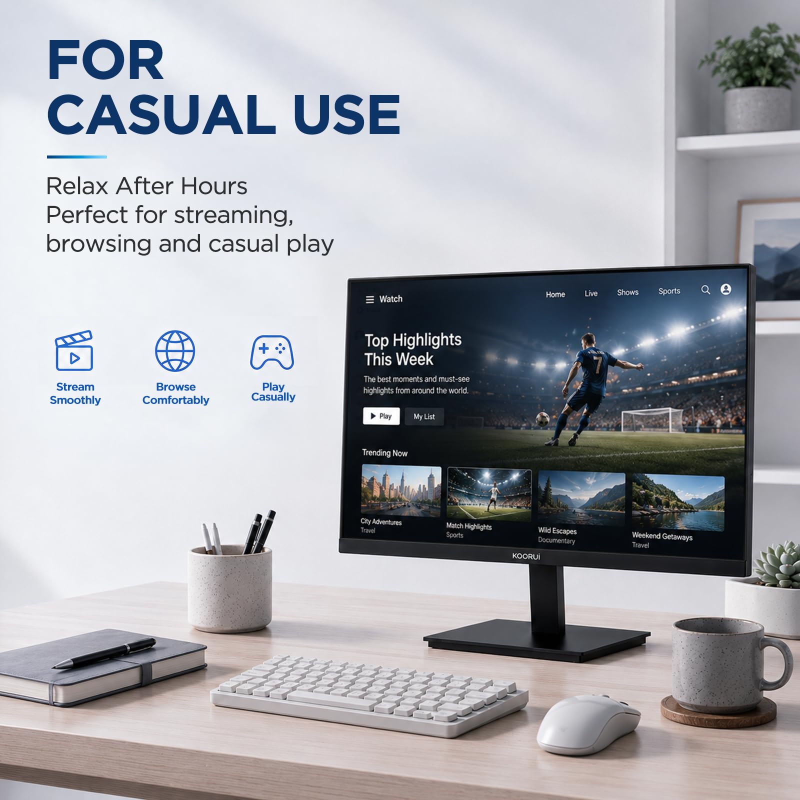 KOORUI 24 inch Computer Monitor, 144Hz FHD VA for Study, Work & Play - Imagen 10