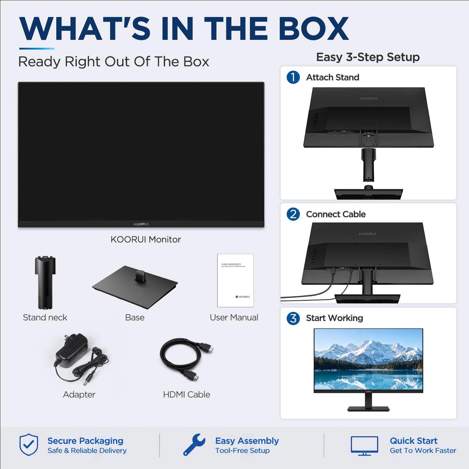 KOORUI 24 inch Computer Monitor, 144Hz FHD VA for Study, Work & Play - Imagen 7