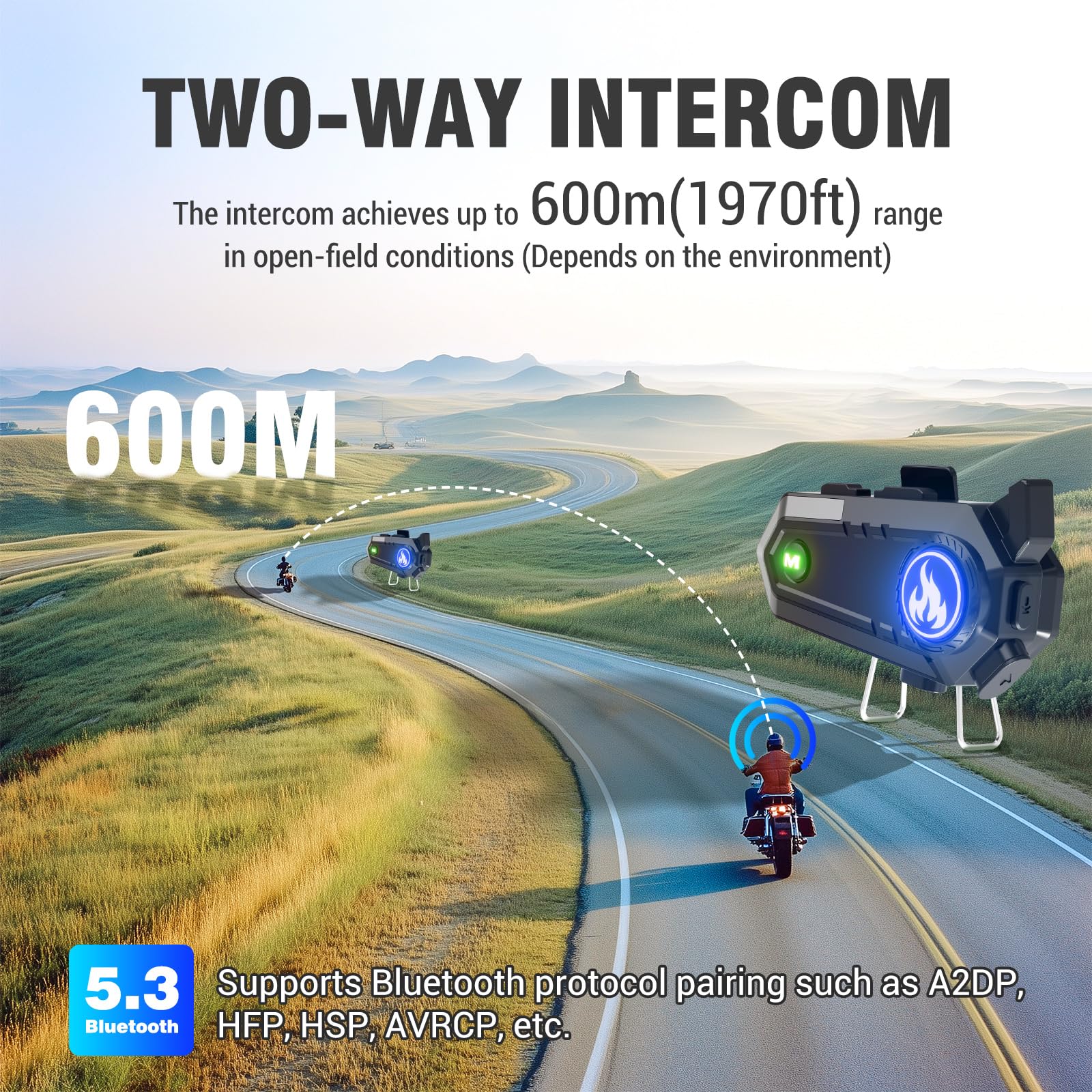 TOUCH TWO C9 Auriculares Bluetooth Multifuncionales para Casco de Motocicleta - Imagen 3