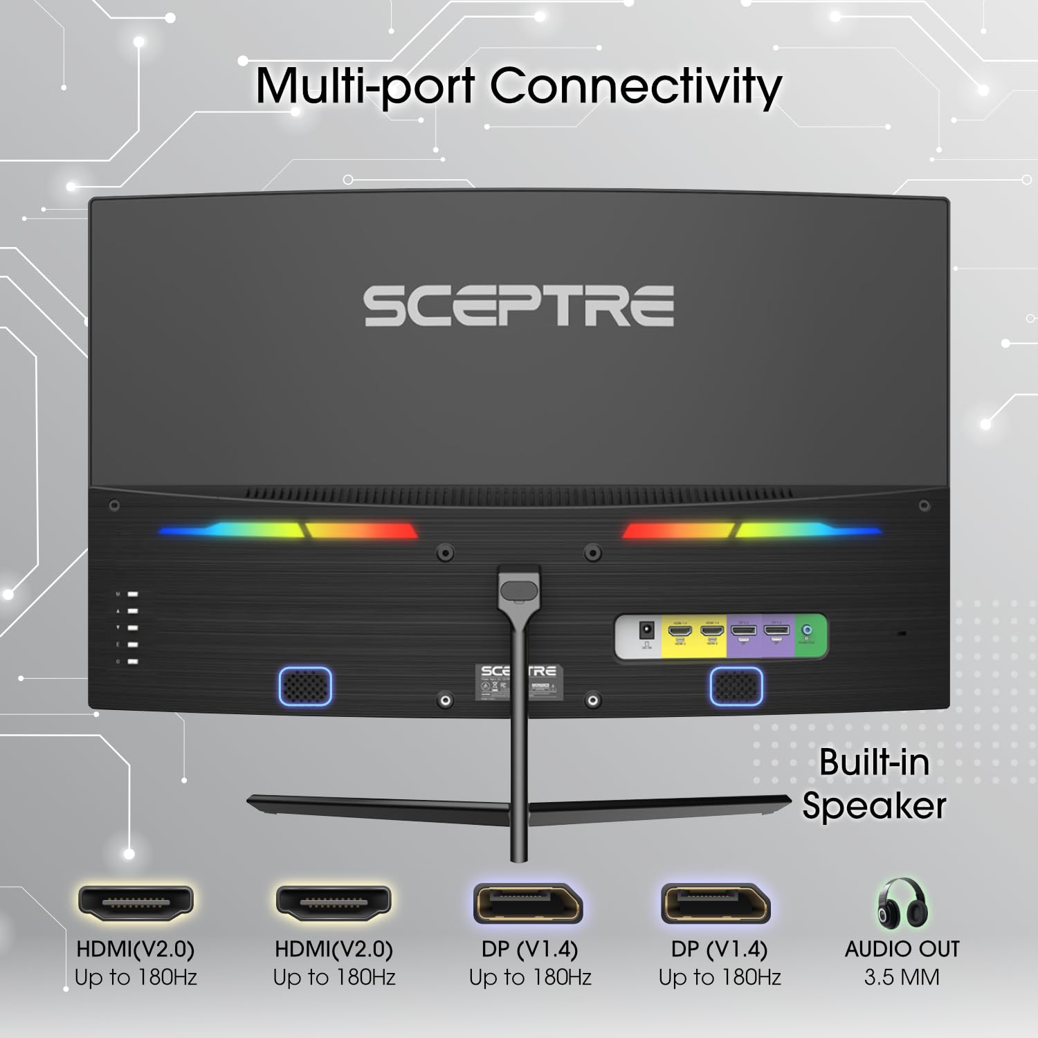 Sceptre Nuevo monitor curvo para juegos de 24 pulgadas 1080p hasta 180+Hz - Imagen 5