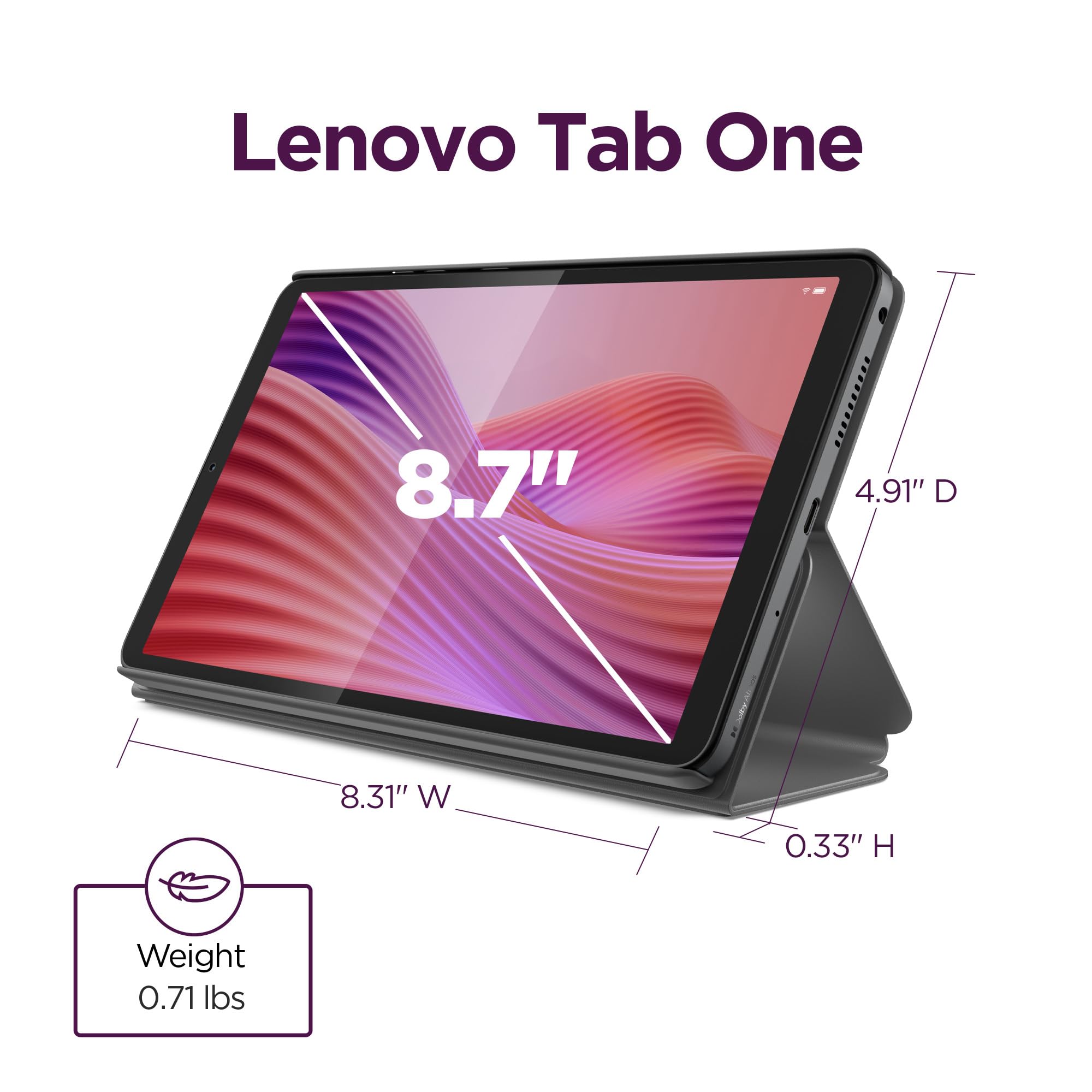Lenovo Tab One Pantalla HD de 8.7" 4 GB de memoria 64 GB de almacenamiento MediaTek Helio G85 Incluye estuche tipo cartera - Imagen 7
