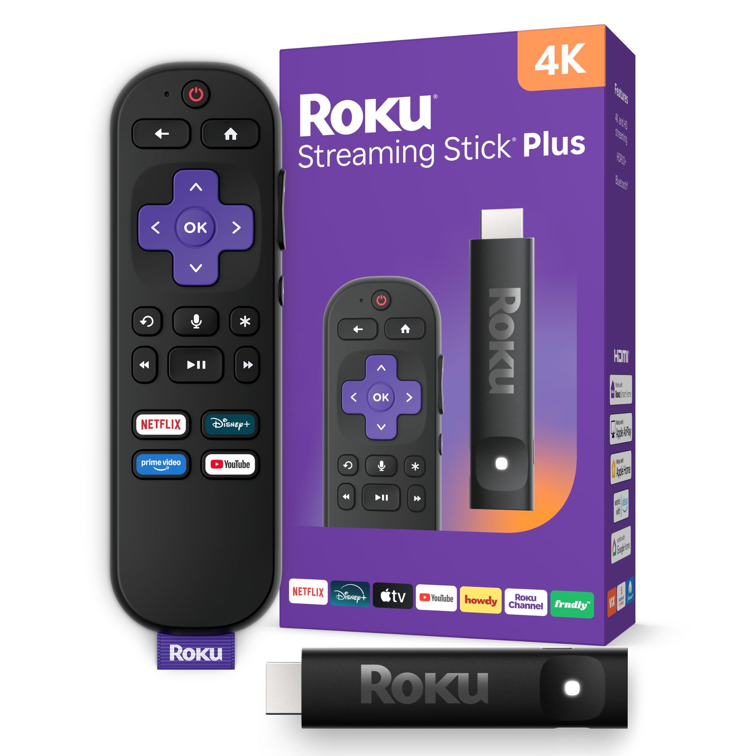 Roku Streaming Stick Plus 4K y HDR con control remoto por voz