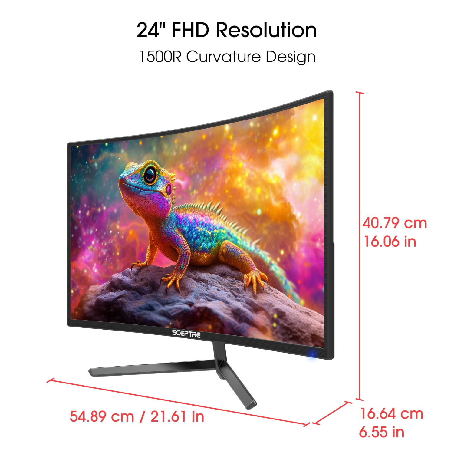 Sceptre Nuevo monitor curvo para juegos de 24 pulgadas 1080p hasta 180+Hz - Imagen 4