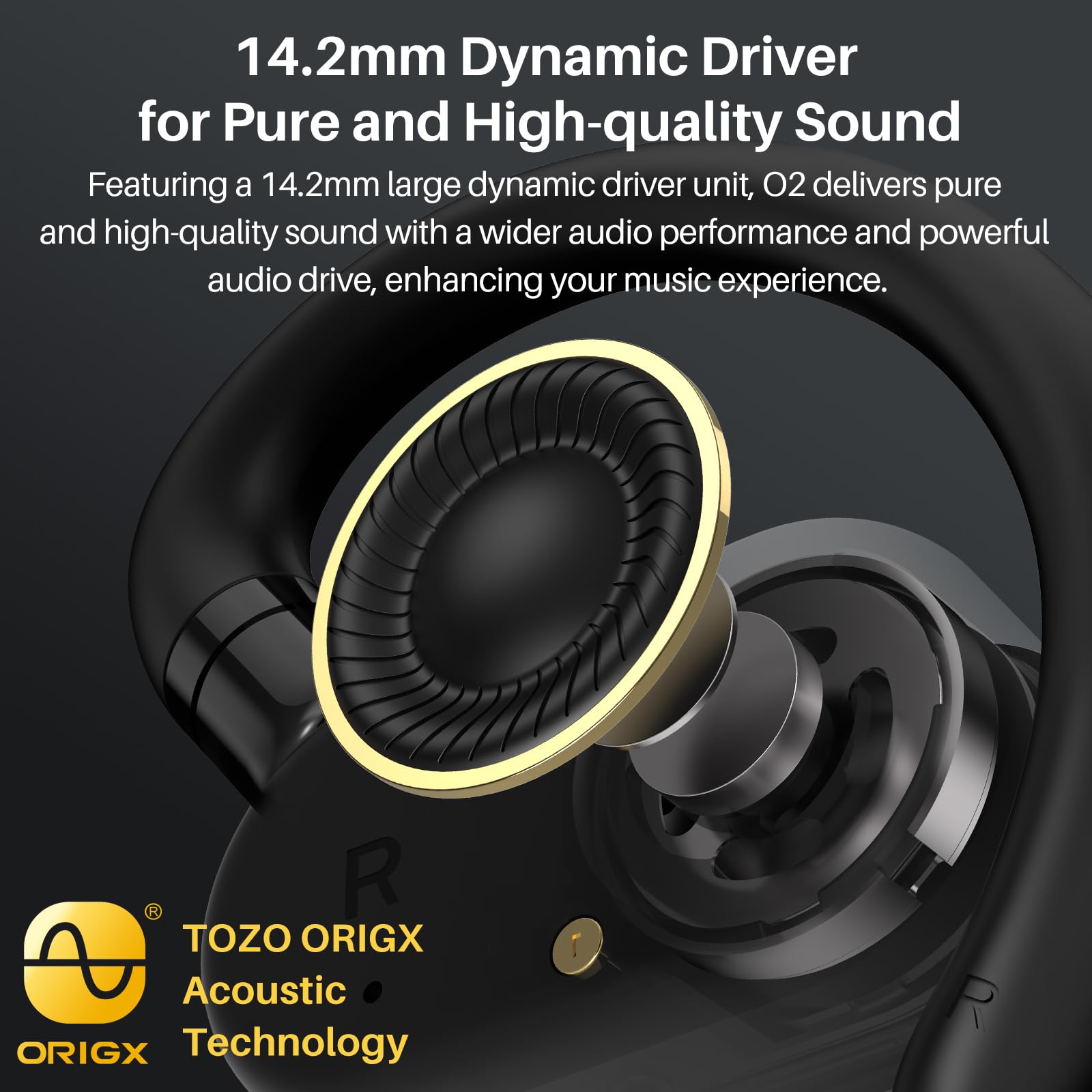 TOZO O2 Auriculares inalámbricos de oído abierto con ajuste multiángulo 42H - Imagen 4