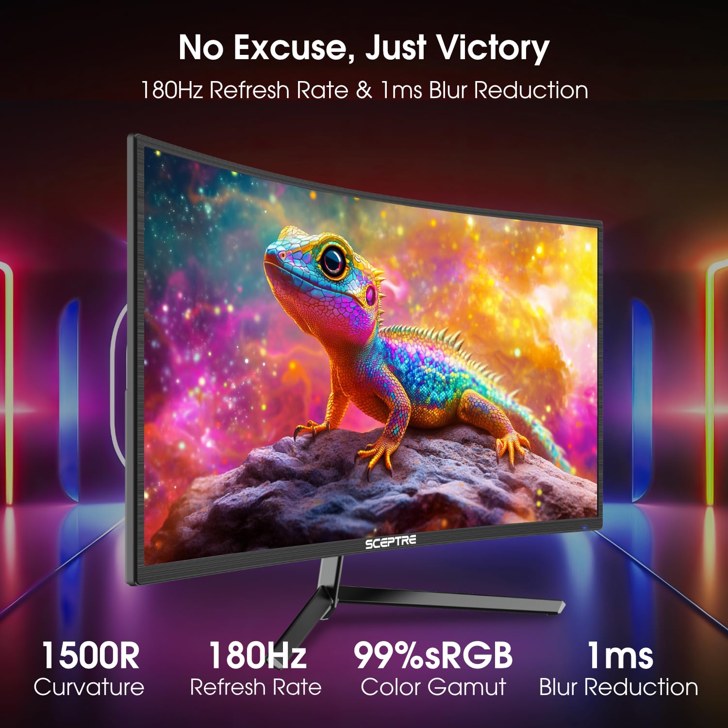Sceptre Nuevo monitor curvo para juegos de 24 pulgadas 1080p hasta 180+Hz - Imagen 3